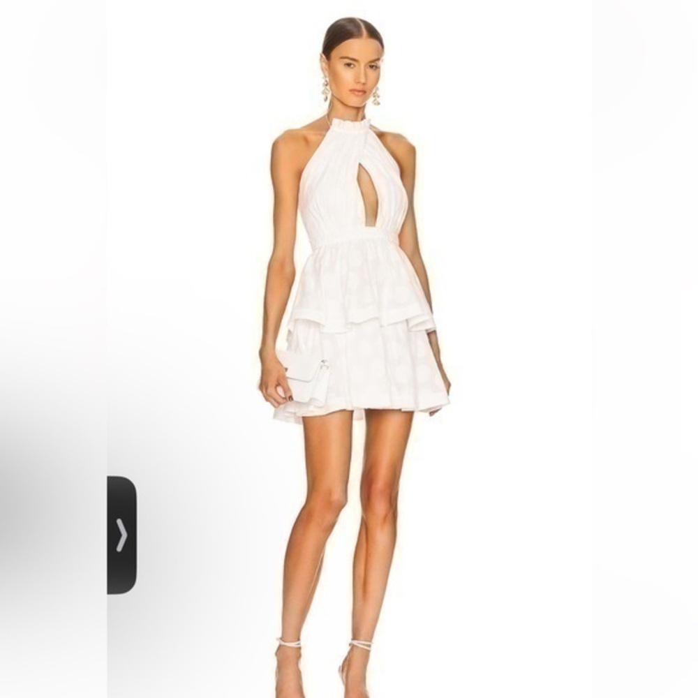 Revoke! Evelia Reina Graphic Dot Clipped Dress in White size 12